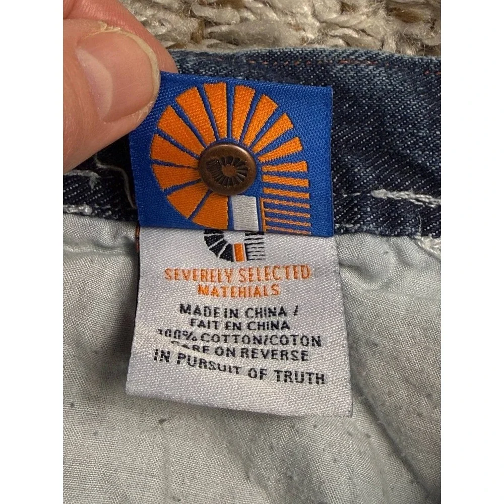 Akademiks Baggy Jeans Y2K Hip Hop Streetwear Skate Denim Checkered Panel Mens 38